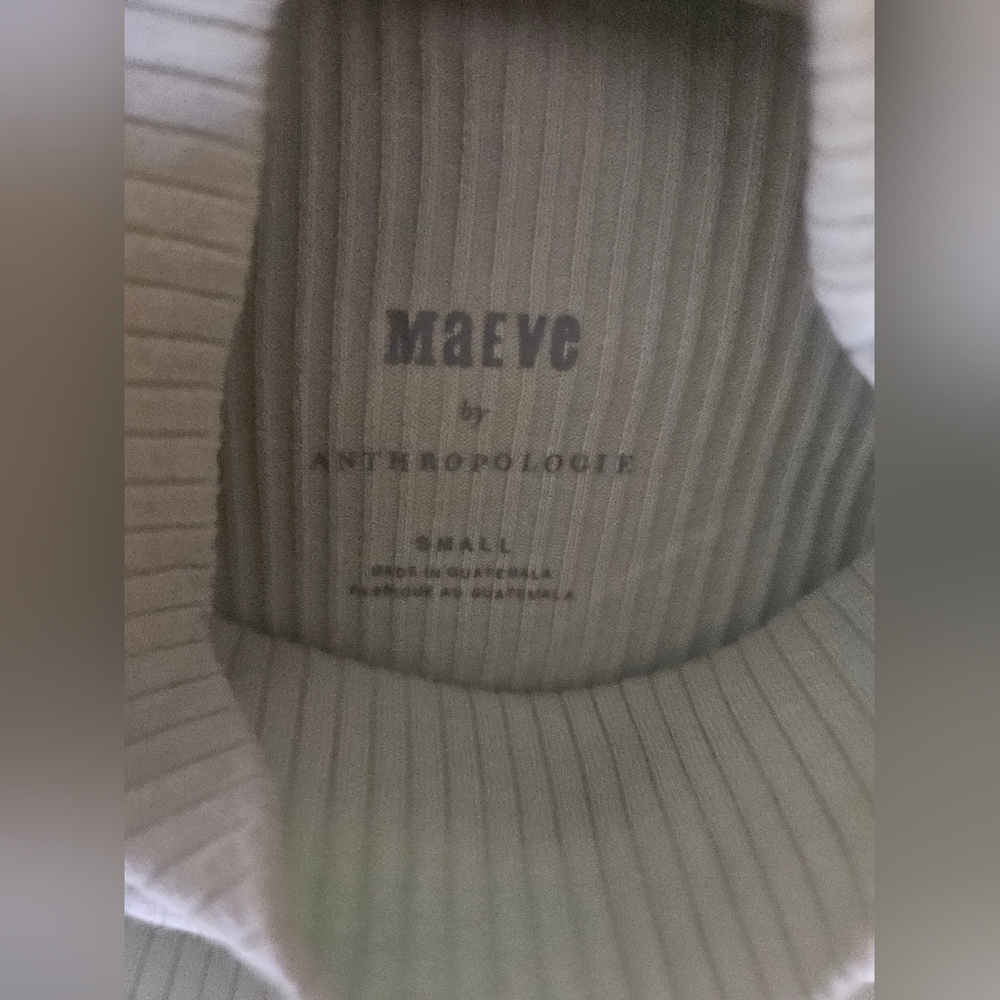 Maeve By Anthropologie Light Green/Sea Blue Long Sleeve Mock Neck Top - Picture 9 of 11